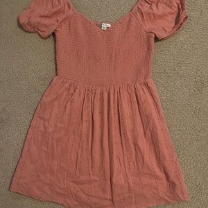 American Eagle Outfitters Coral Puff Sleeve Dress